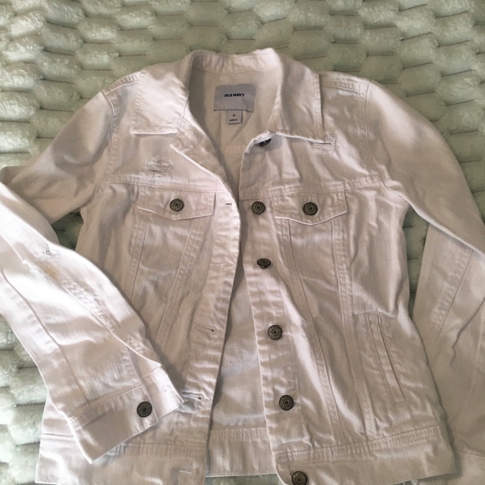Old Navy Women's White Denim Jacket